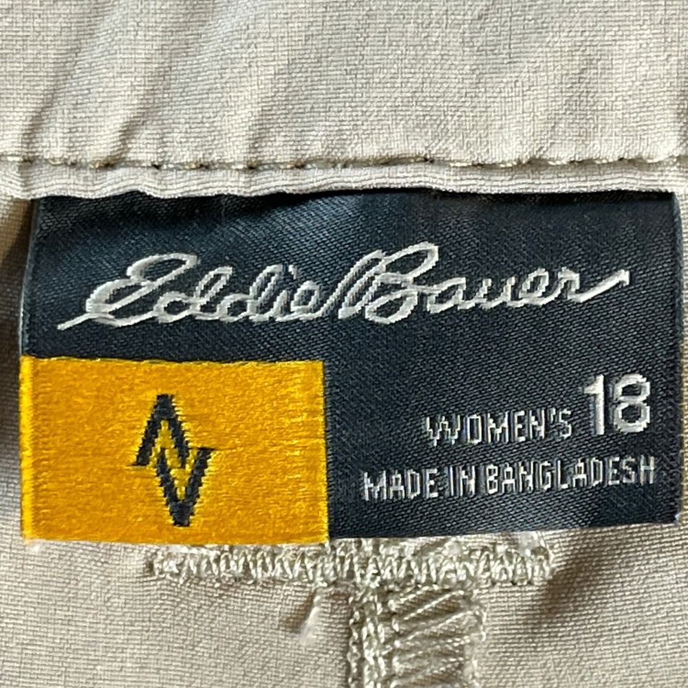 Eddie Bauer Travex Capri Pants Khaki Stretch Hiking Utility Women 18 - Picture 8 of 11